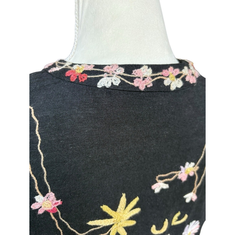 Vermont Country Store Embroidered Floral‎ Cottagecore Boho Cardigan Jacket - M - Picture 5 of 10